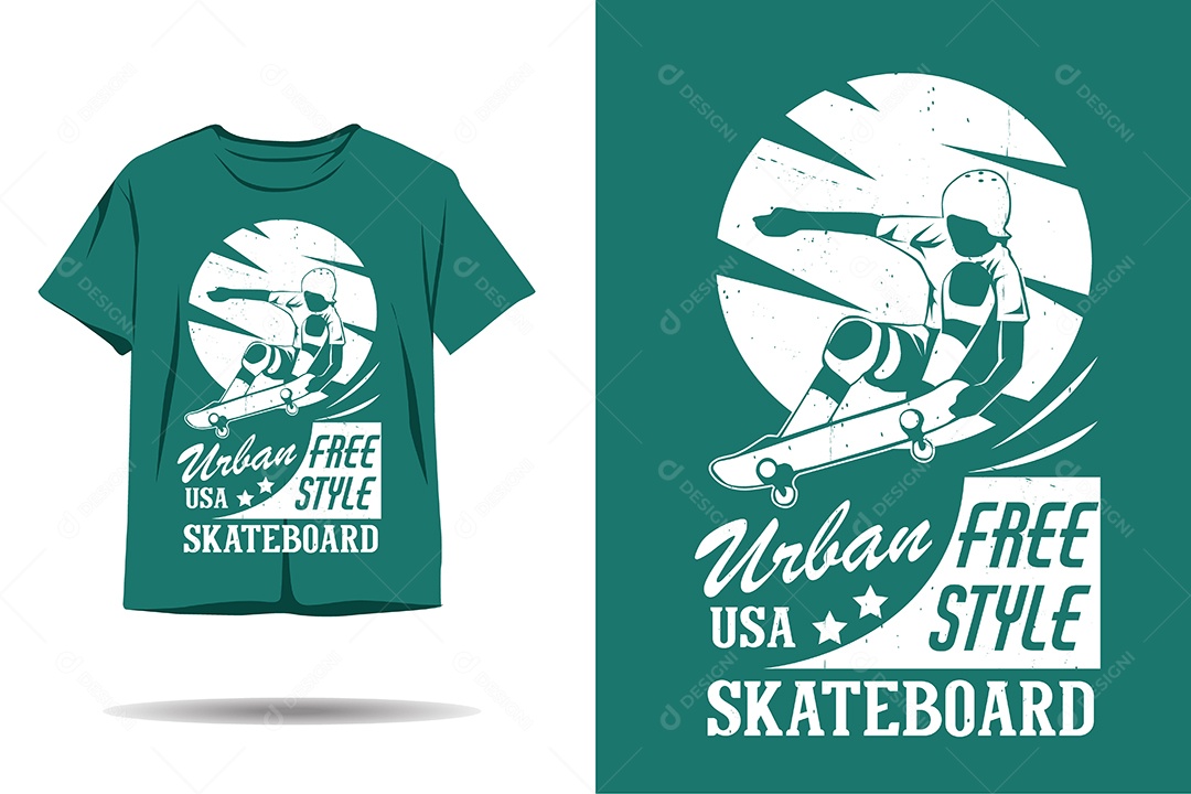 Modelo de Estampa de Skate Ilustração Vetor EPS