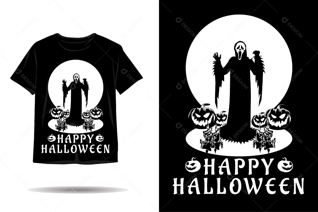 Modelo de Estampa do Halloween Ilustração Vetor EPS