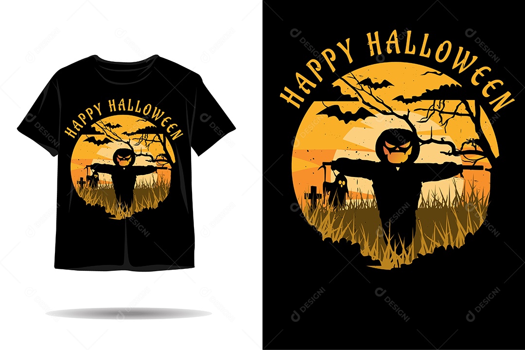 Modelo de Estampa do Halloween Ilustração Vetor EPS