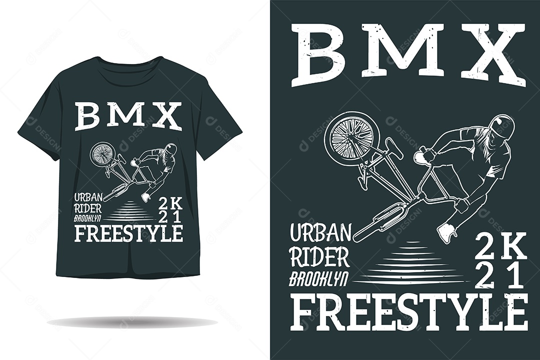 Modelo de Estampa de BMX Ilustração Vetor EPS
