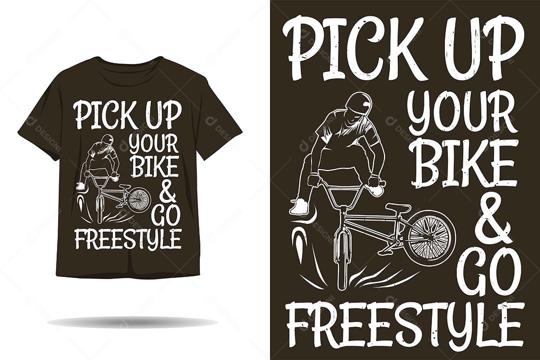 Modelo de Estampa de Bike Ilustração Vetor EPS