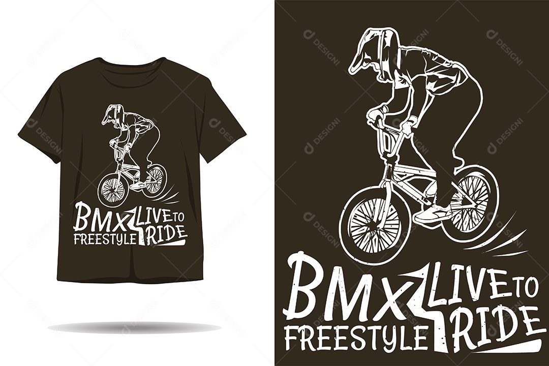 Modelo de Estampa de Bmx Ilustração Vetor EPS
