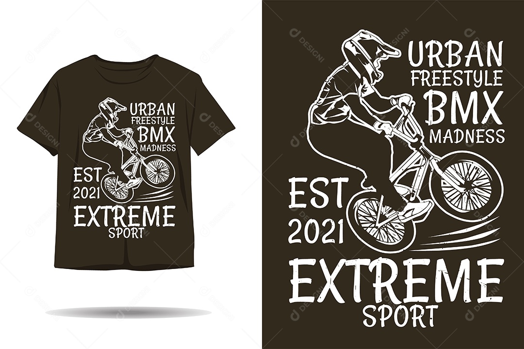 Modelo de Estampa de Bmx Ilustração Vetor EPS
