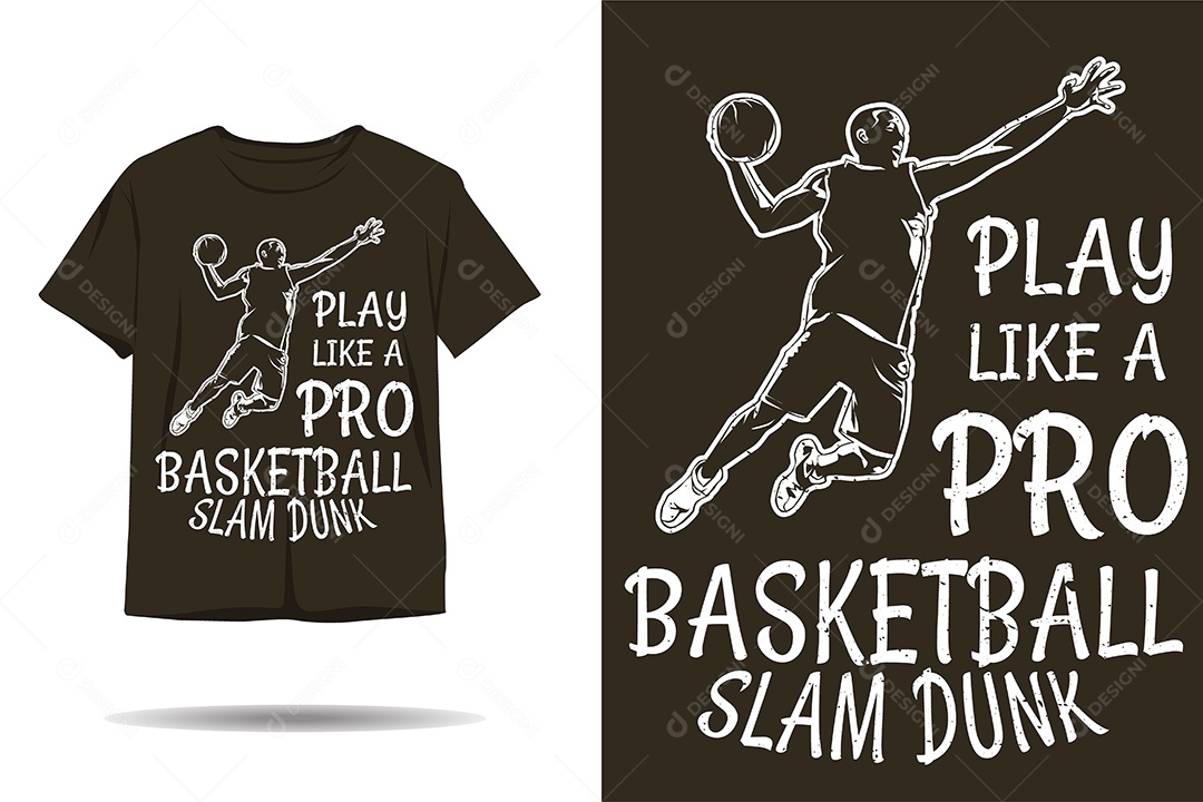 Modelo de Estampa de Basquete Ilustração Vetor EPS