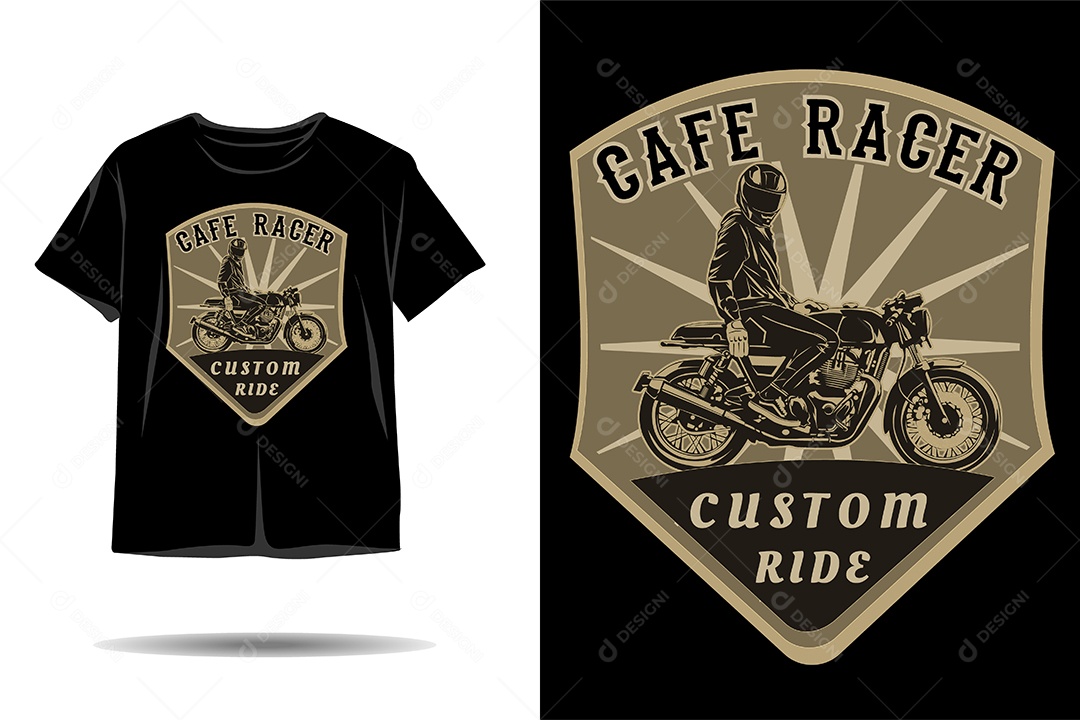 Modelo de Estampa de Moto Ilustração Vetor EPS