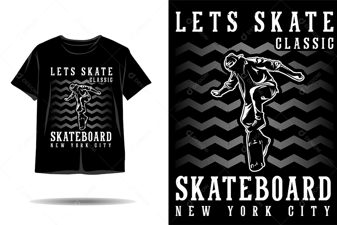 Modelo de Estampa de Skate Ilustração Vetor EPS