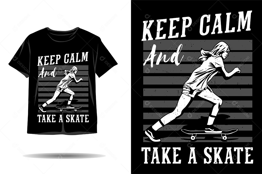 Modelo de Estampa de Skate Ilustração Vetor EPS