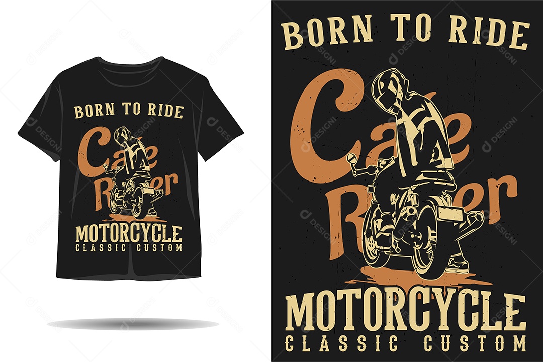 Modelo de Estampa de Moto Ilustração Vetor EPS