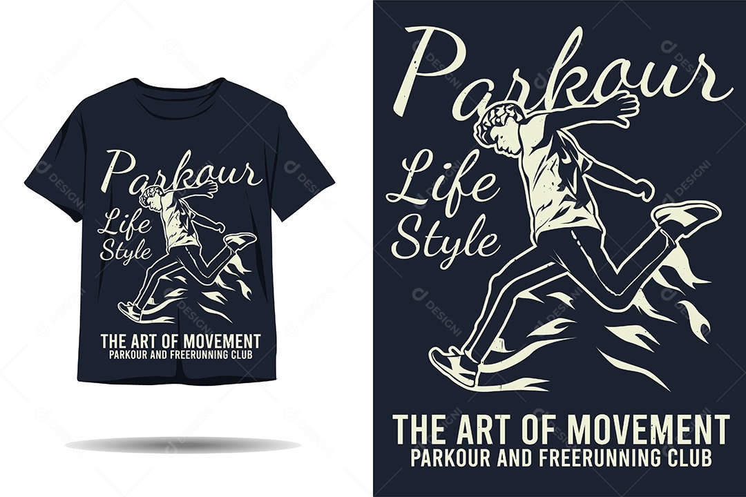 Modelo de Estampa de Parkour Ilustração Vetor EPS