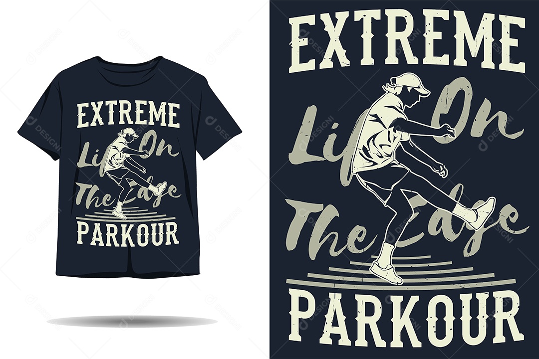 Modelo de Estampa de Parkour Ilustração Vetor EPS