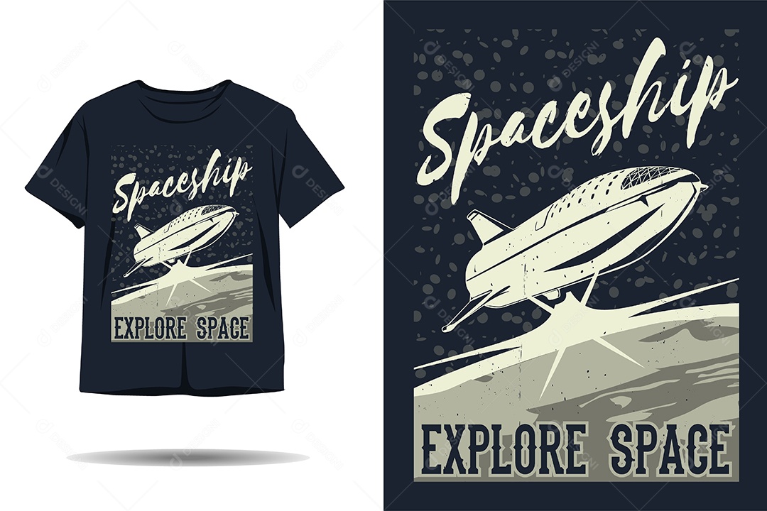 Modelo de Estampa de Astronauta Ilustração Vetor EPS