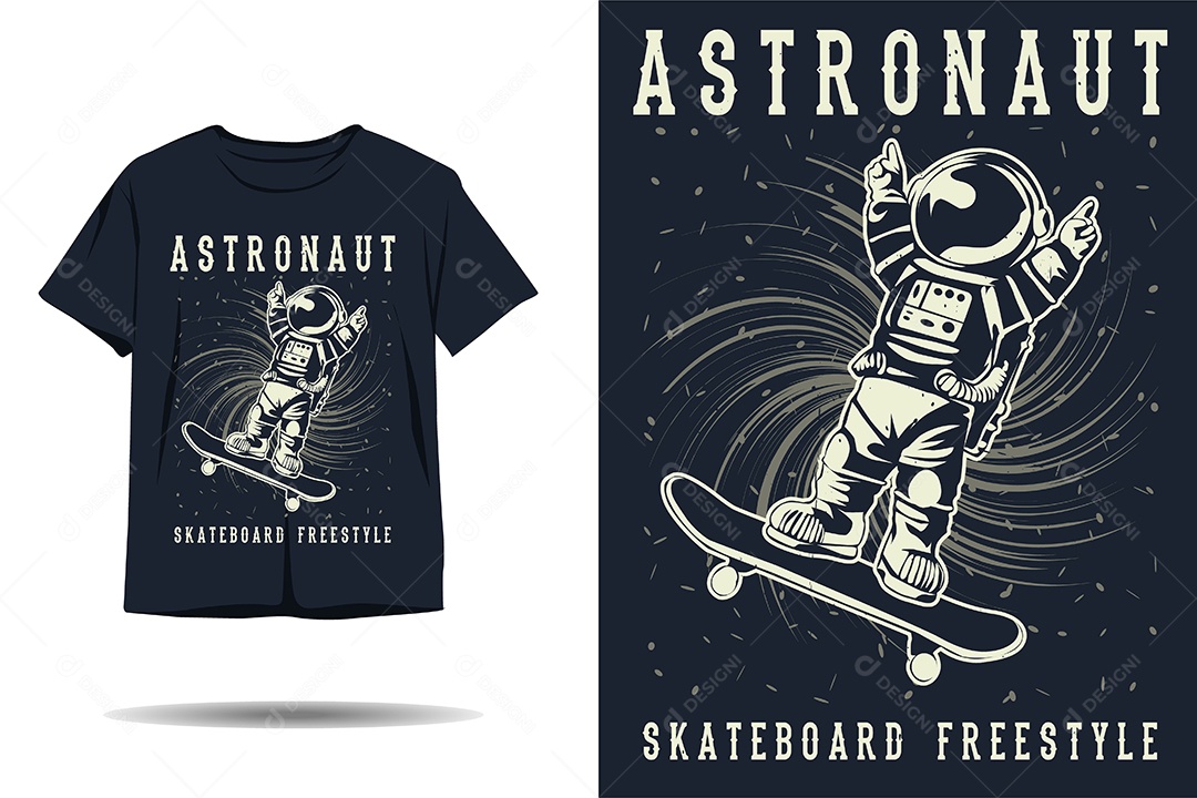 Modelo de Estampa de Skate Ilustração Vetor EPS