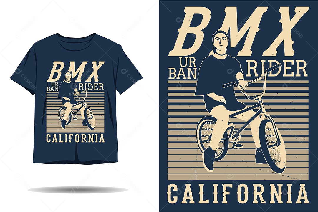 Modelo de Estampa de Bmx Ilustração Vetor EPS