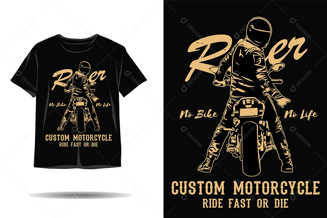 Modelo de Estampa de Moto Ilustração Vetor EPS
