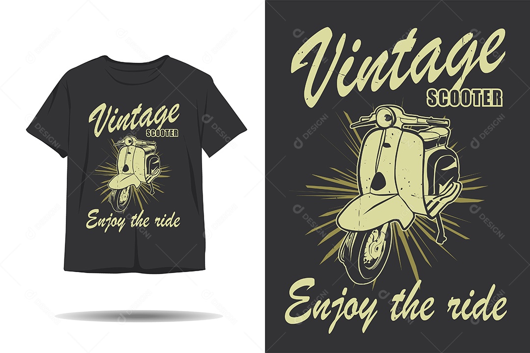 Modelo de Estampa de Moto Ilustração Vetor EPS