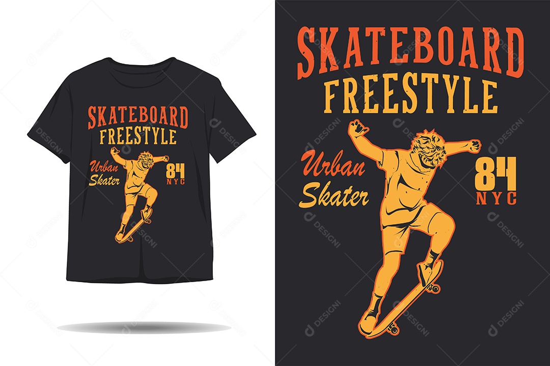 Modelo de Estampa de Skate Ilustração Vetor EPS