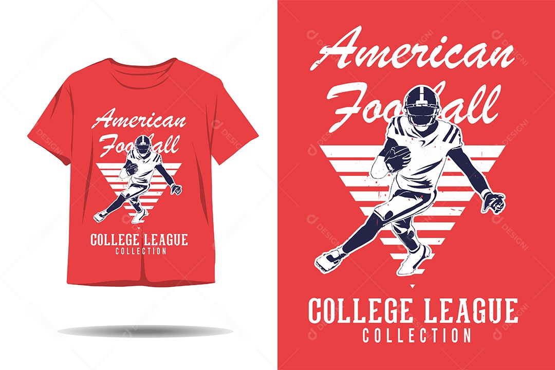 Modelo de Estampa de Futebol Americano Ilustração Vetor EPS
