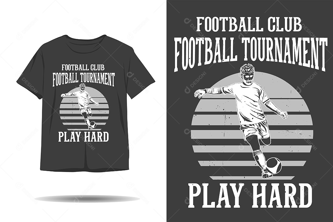 Modelo de Estampa de Futebol Ilustração Vetor EPS