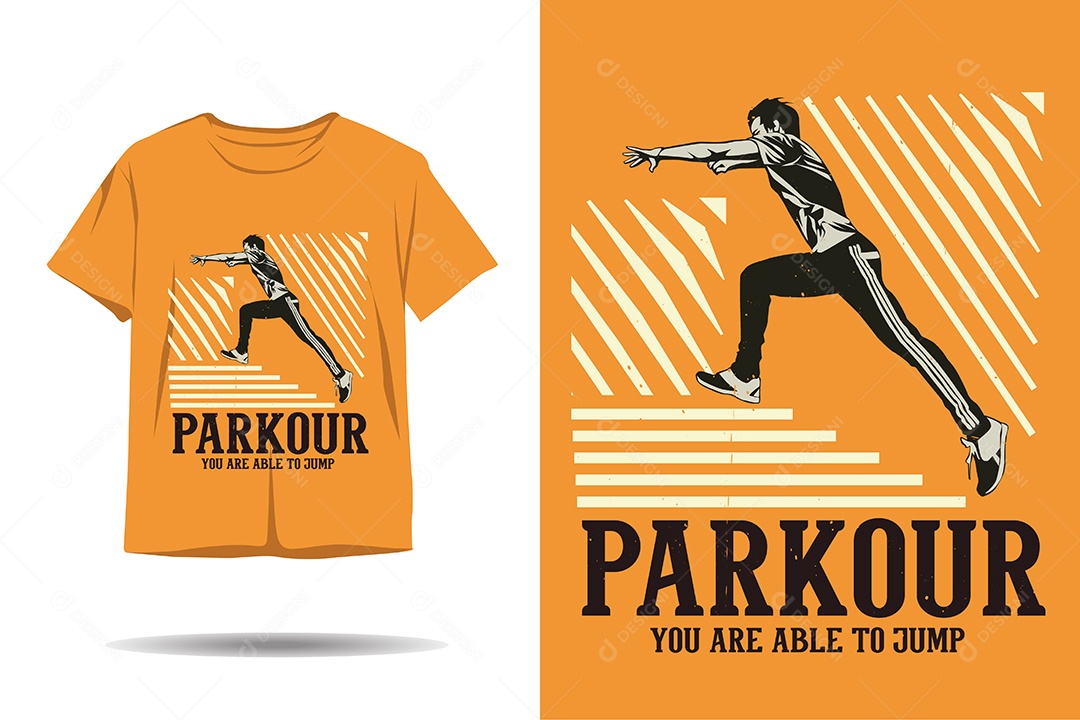 Modelo de Estampa de Parkour Ilustração Vetor EPS