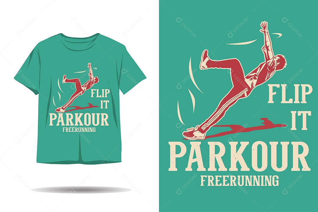 Modelo de Estampa de Parkour Ilustração Vetor EPS