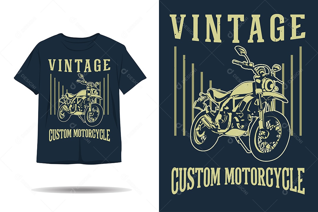 Modelo de Estampa de Moto Ilustração Vetor EPS