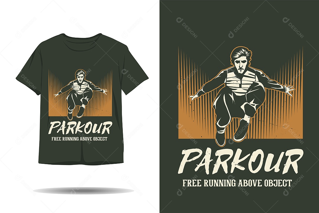 Modelo de Estampa de Parkour Ilustração Vetor EPS