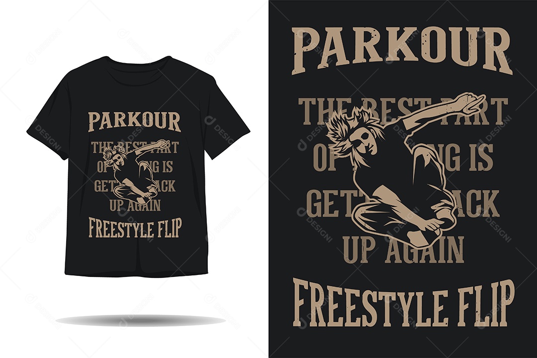 Modelo de Estampa de Parkour Ilustração Vetor EPS