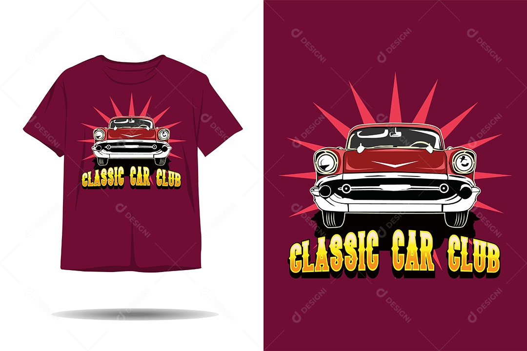 Modelo de Estampa de Carros Ilustração Vetor EPS