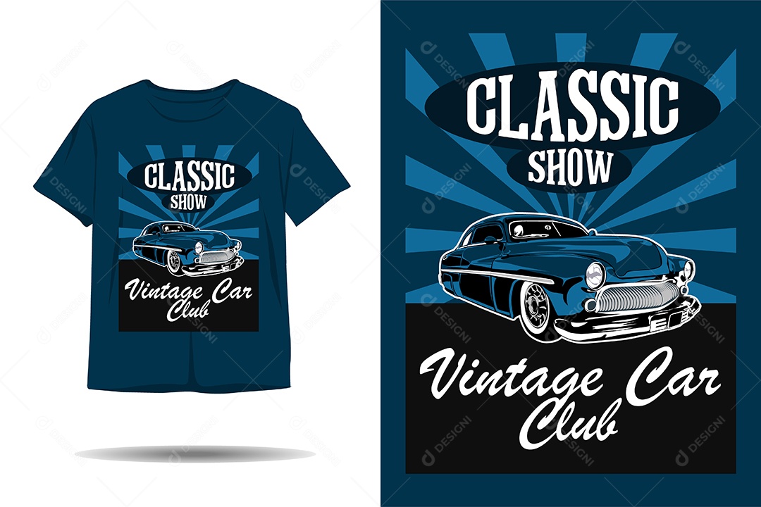 Modelo de Estampa de Carros Ilustração Vetor EPS