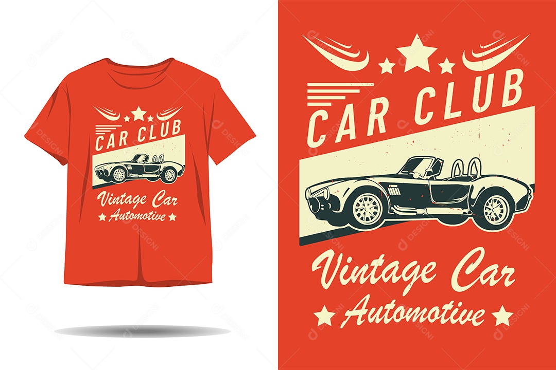 Modelo de Estampa de Carros Ilustração Vetor EPS