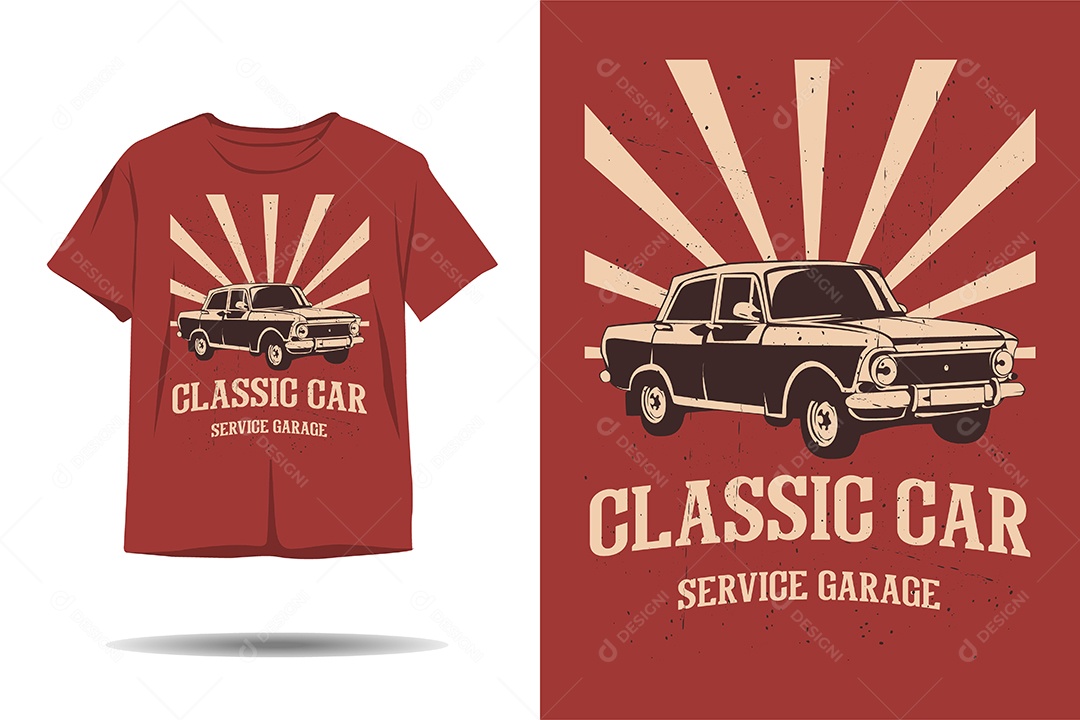 Modelo de Estampa de Carros Ilustração Vetor EPS