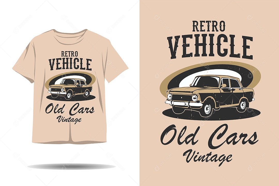 Modelo de Estampa de Carros Ilustração Vetor EPS