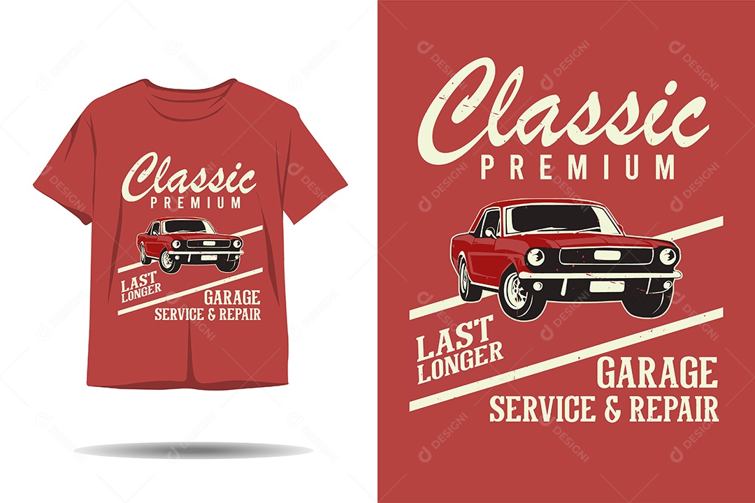 Classic Car Stampa Model Illustration Vector EPS