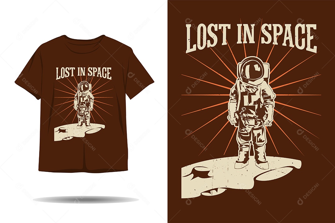 Modelo de Estampa de Astronauta Ilustração Vetor EPS