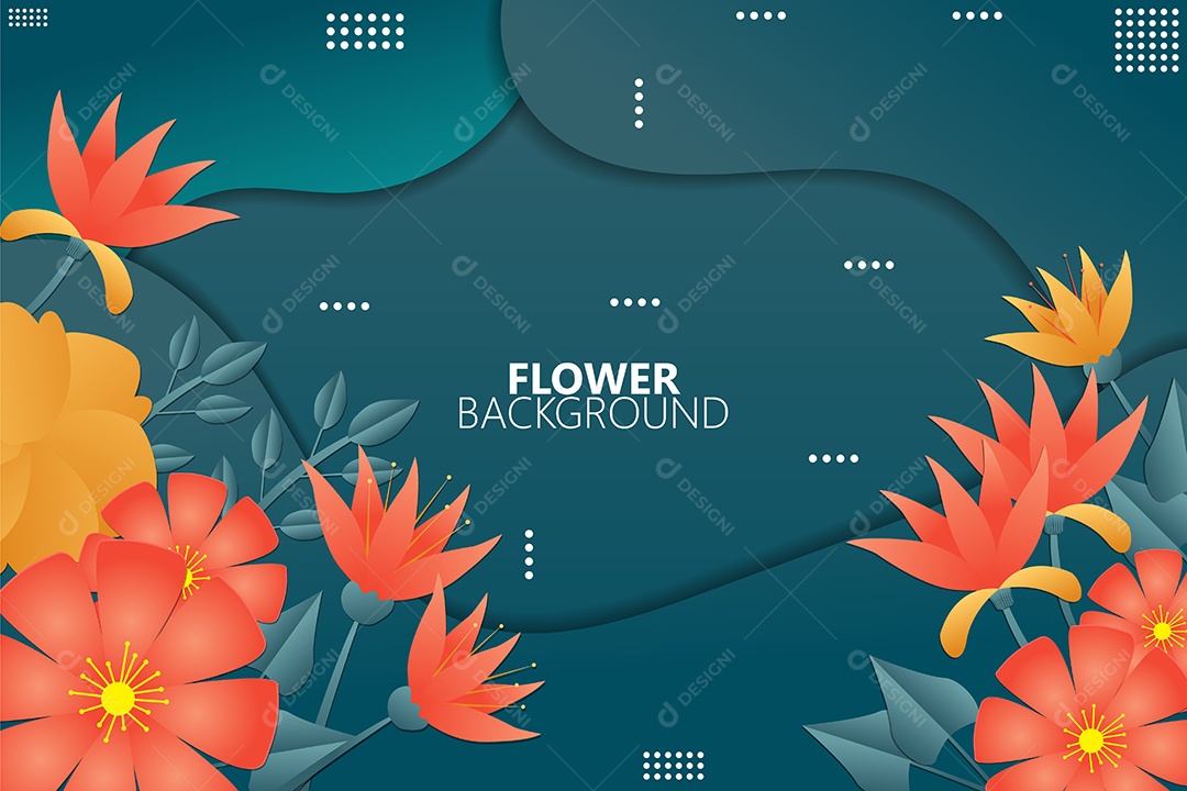 Background de Flores Ilustração Vetor EPS