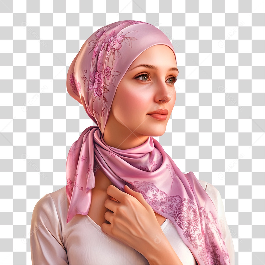 Mulher de 50 anos usando lenço na cabeça câncer de mama