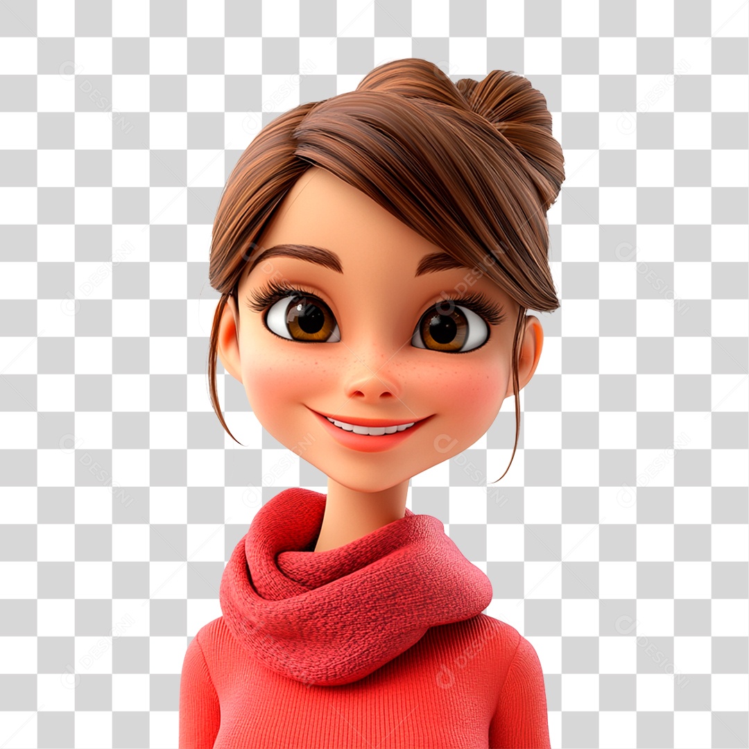 Finfa Jovem Renderização 3D Sorridente Mascote Feliz De Alta Resolução