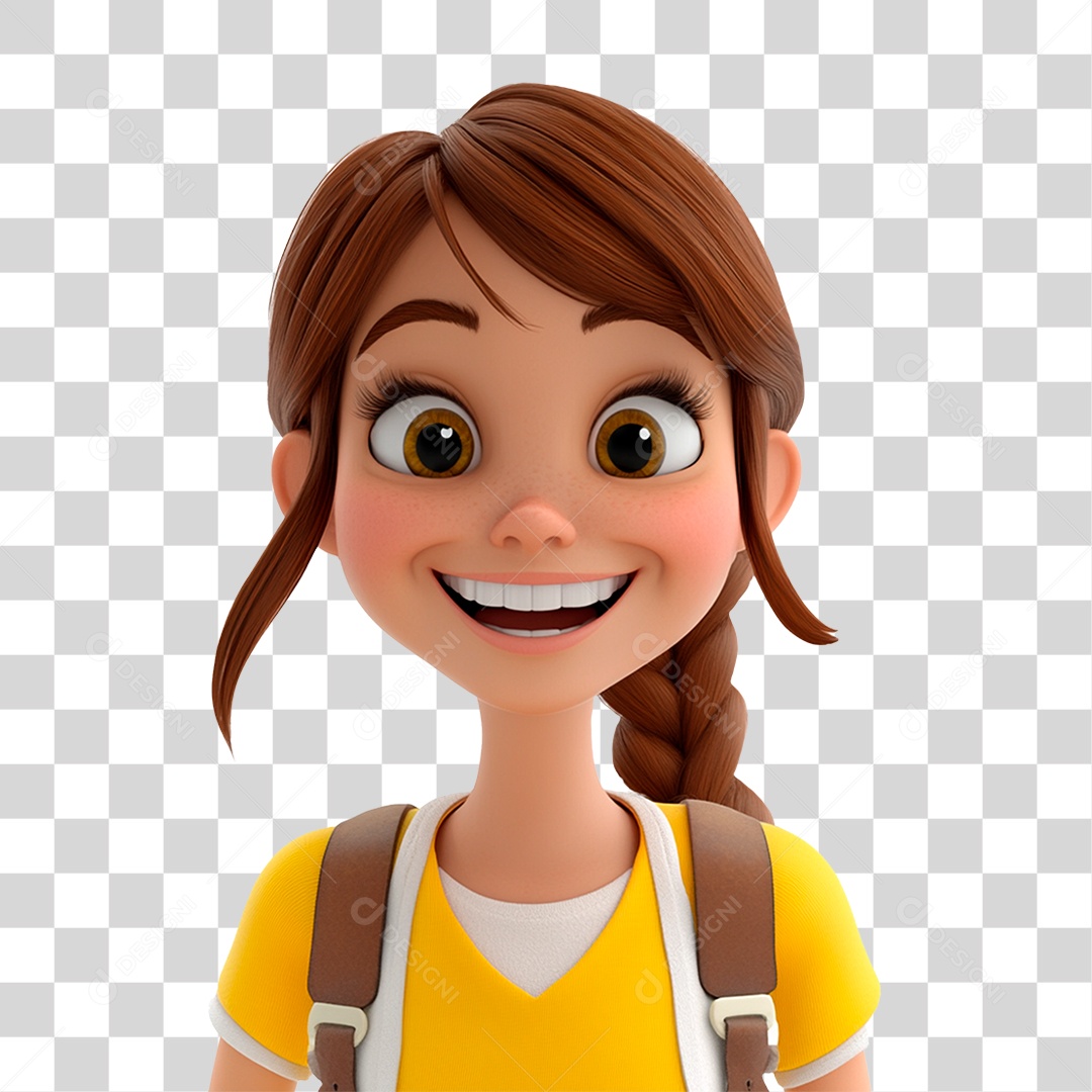 Jovem Renderização 3D Sorridente Mascote Feliz De Alta Resolução