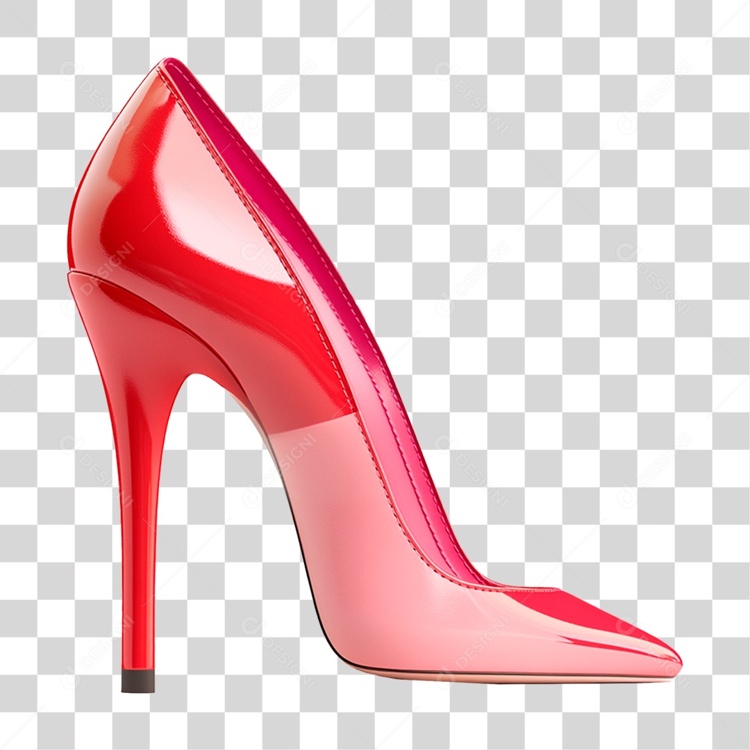 Sapato De Salto Alto Finfa Em Cor Rosa e Vermelho Realista De Alta Resolução