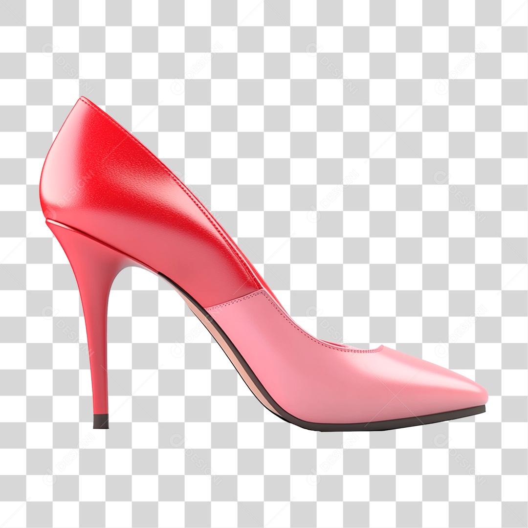 Sapato De Salto Alto Finfa Em Cor Rosa e Vermelho Realista De Alta Resolução