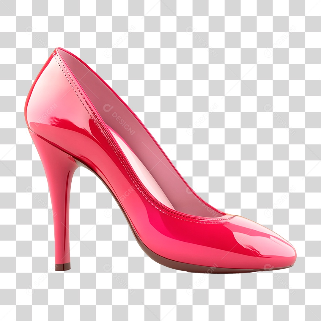 Sapato De Salto Alto Finfa Em Cor Rosa e Vermelho Realista De Alta Resolução