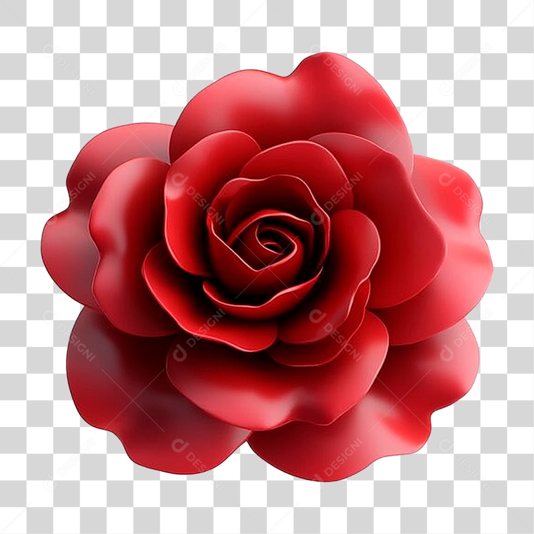 Flor Na Cor Vermelha Renderização 3D Em Alta Resolução Branco