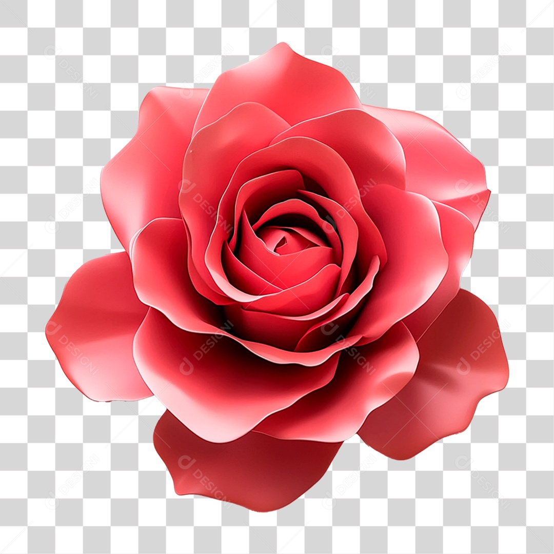 Rosa Na Cor Vermelha Renderização 3D Em Alta Resolução