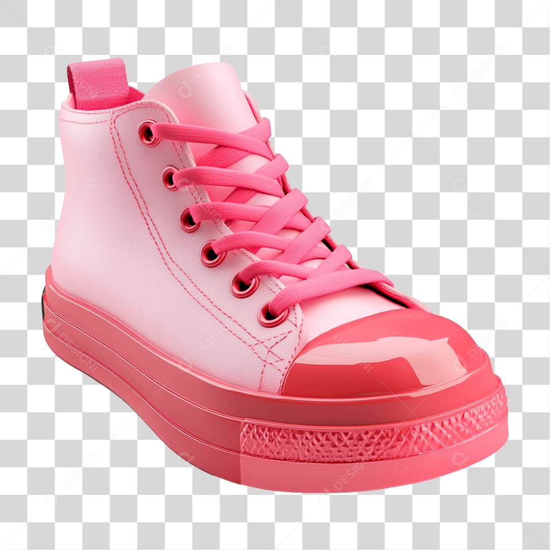Sapato Finfa Na Cor Rosa Realista De Alta Resolução 3D