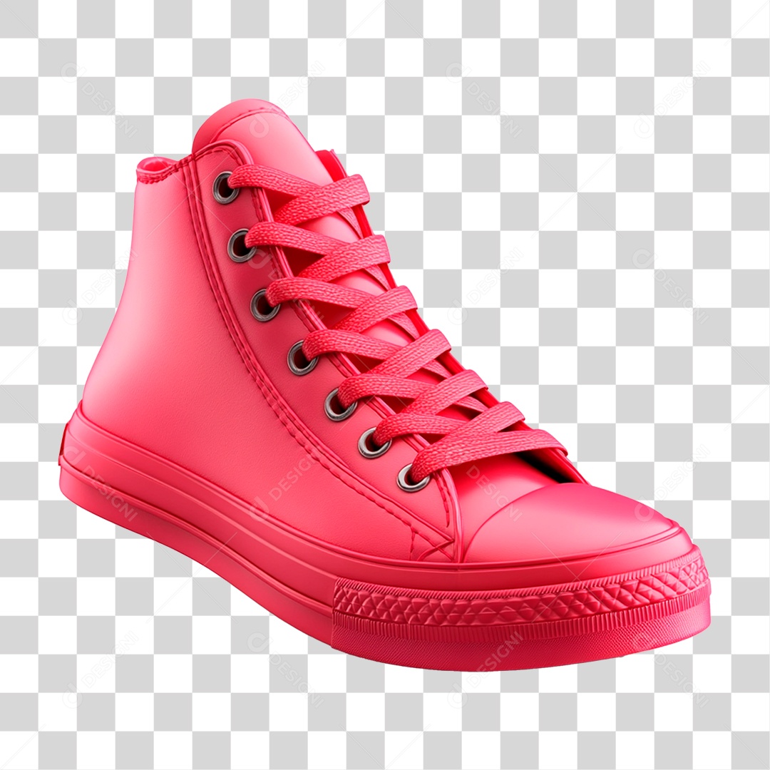Sapato Finfa Na Cor Vermelho Realista De Alta Resolução 3D