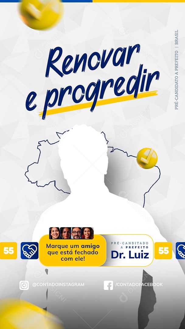 story Política Renovar e Progredir Social Media PSD Editável