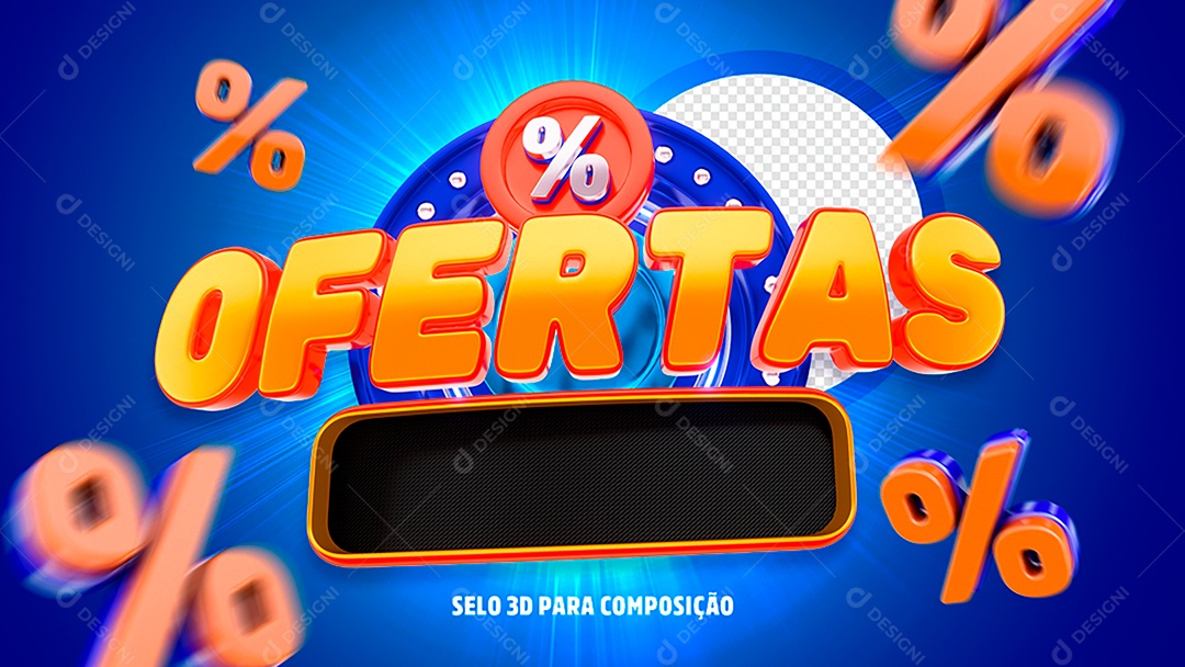 Ofertas Selo 3D para Composição PSD