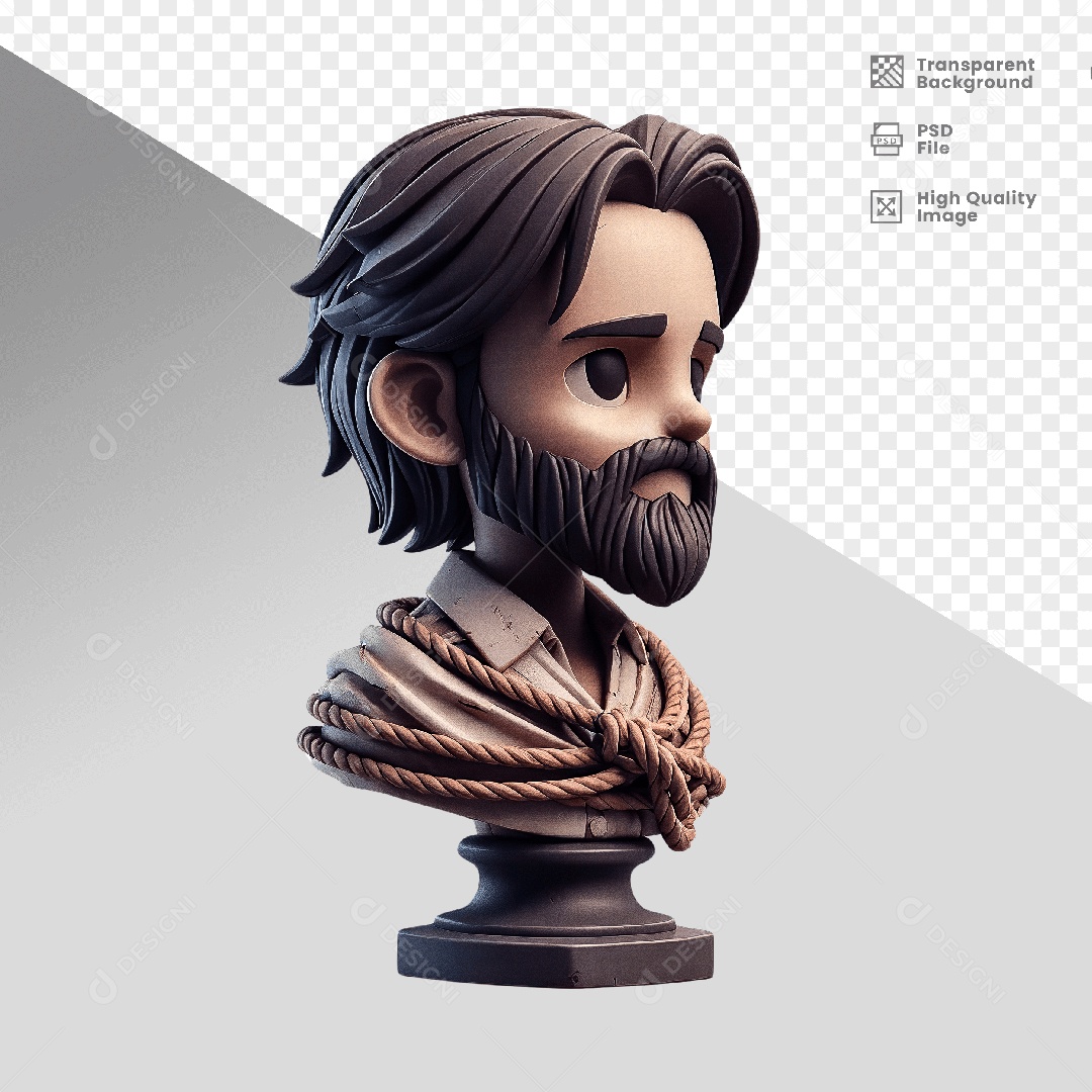 Personagem 3D Semelhante Tiradentes Para Composição PSD