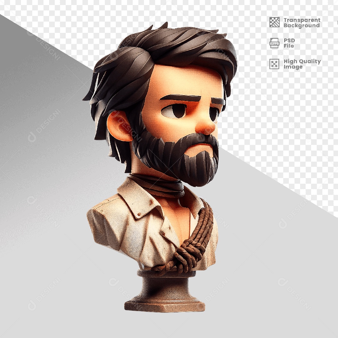 Personagem 3D Semelhante Tiradentes Para Composição PSD