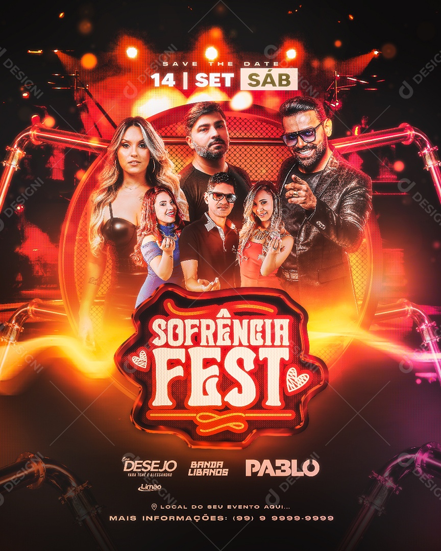 Feed Flyer Sofrência Fest Social Media PSD Editável